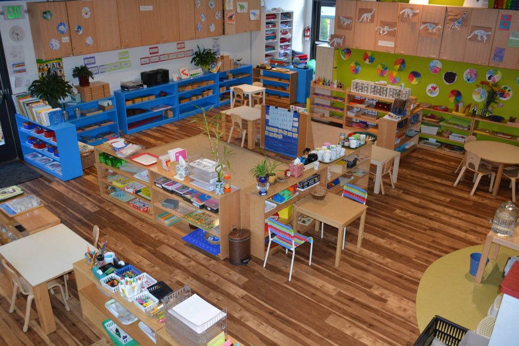 overhead view of Eyas Montessori classroom